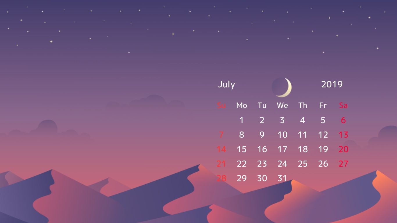 July 2019 Calendar HD Wallpapers | Background Images ...