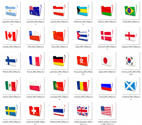 Country Flags HD folder icon collection – YL Computing